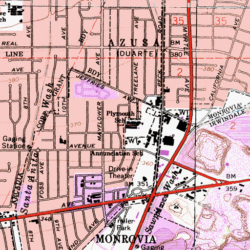 Topographic Map of Plymouth Elementary School, CA