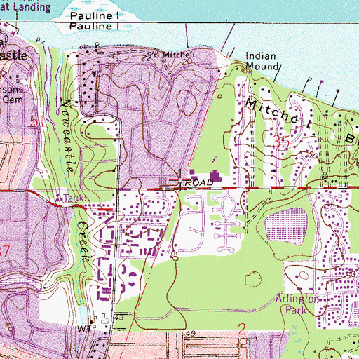 Topographic Map of Fort Caroline Christian Church, FL