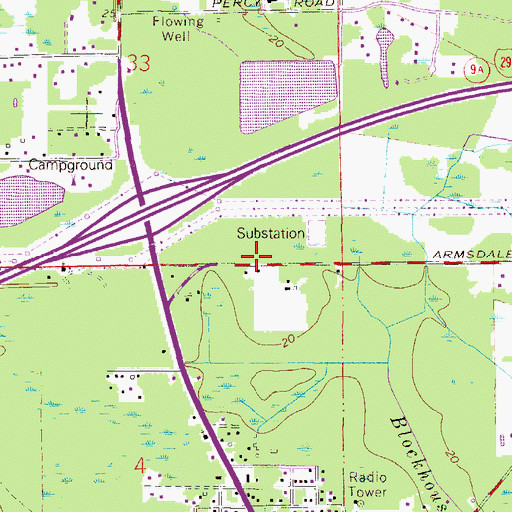 Topographic Map of Garden View Baptist Church, FL