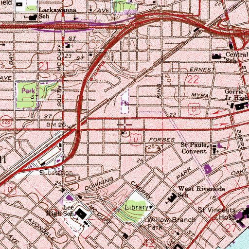 Topographic Map of Gods Deliverance Church in Christ, FL