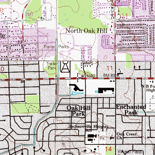 Topographic Map of Gods Prophetic Outreach Ministry, FL