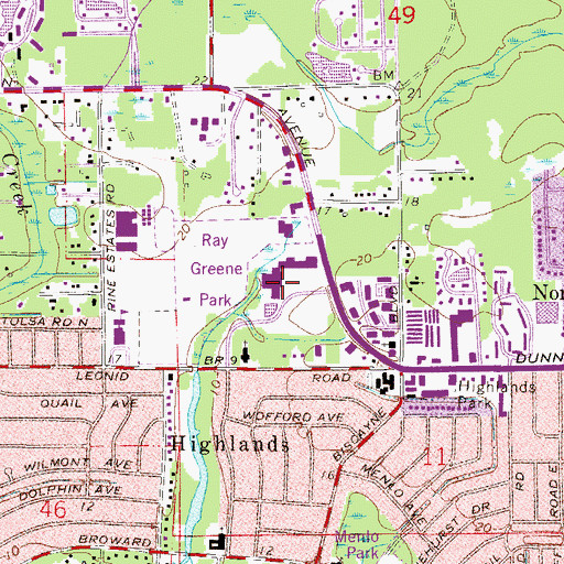 Topographic Map of Rutgers Plaza Shopping Center, FL