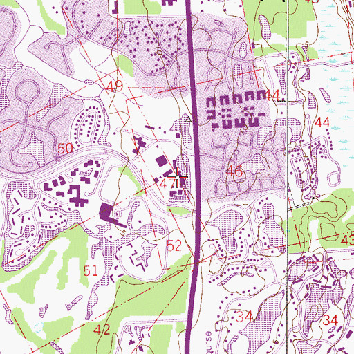 Topographic Map of Sawgrass Village Shopping Center, FL