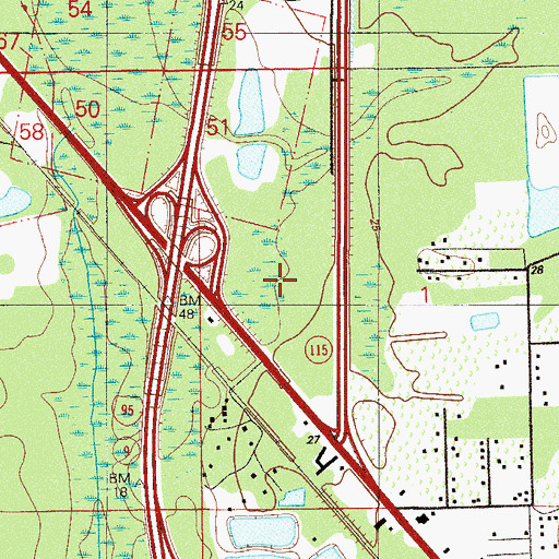 Topographic Map of The Avenues Mall Shopping Mall, FL