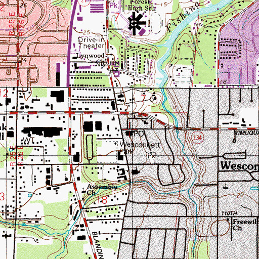 Topographic Map of Lake Shore Post Office, FL