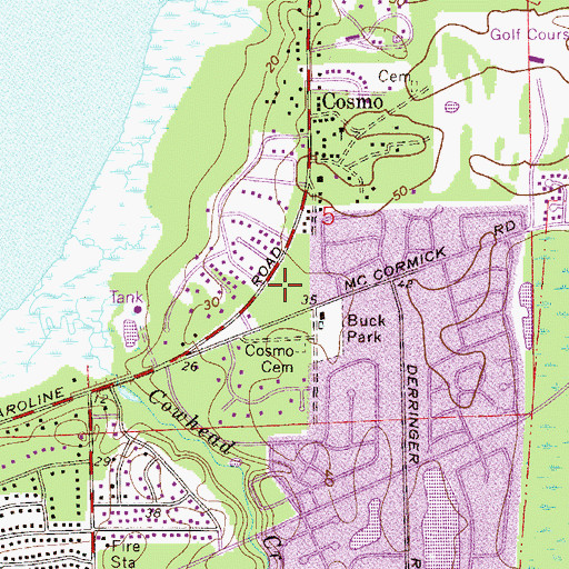 Topographic Map of Monument Post Office, FL