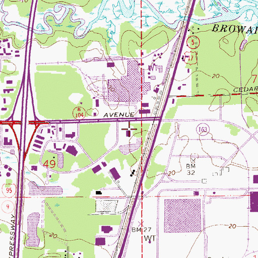 Topographic Map of North Jacksonville Post Office, FL