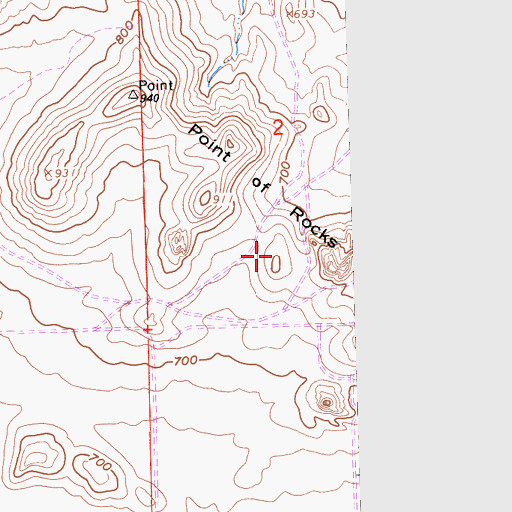 Topographic Map of Point of Rocks, CA