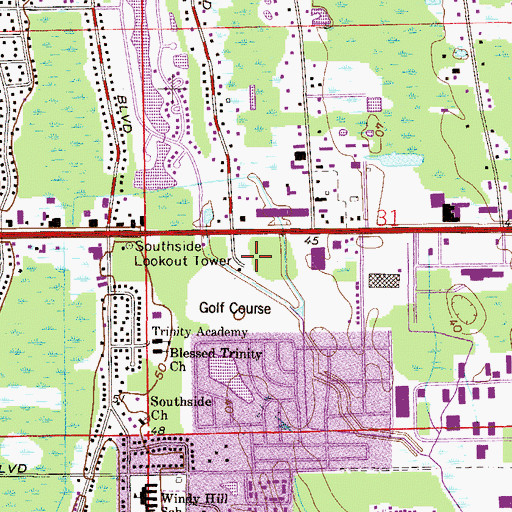 Topographic Map of Pottsburg Post Office, FL