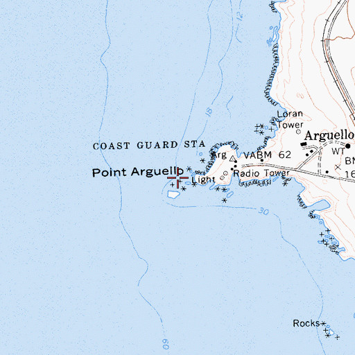 Topographic Map of Point Arguello, CA