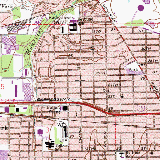 Topographic Map of Excelsior School of Knowledge, FL
