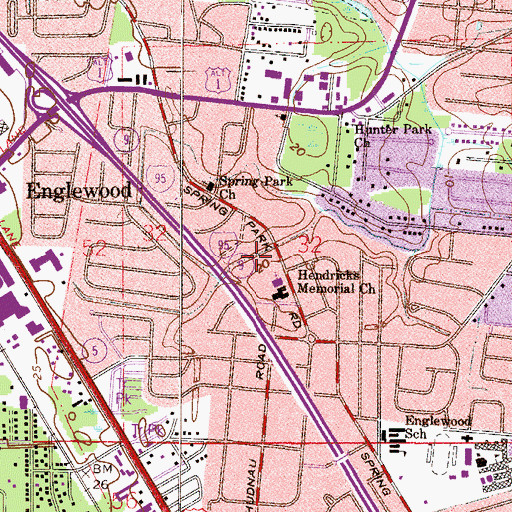 Topographic Map of Faith United Methodist Church School, FL