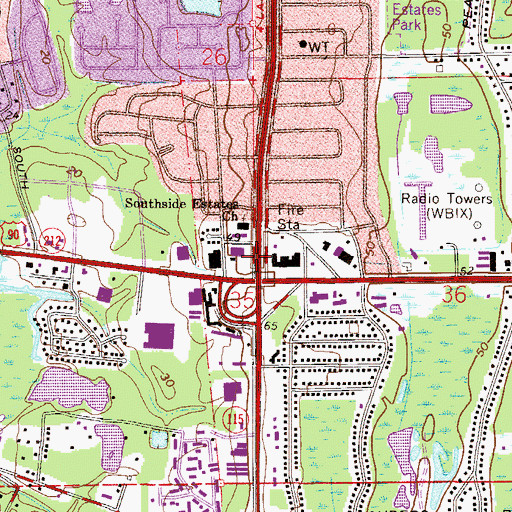 Topographic Map of Harvest Community School, FL