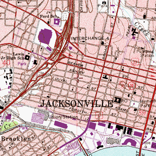 Topographic Map of Lavilla School of the Arts, FL