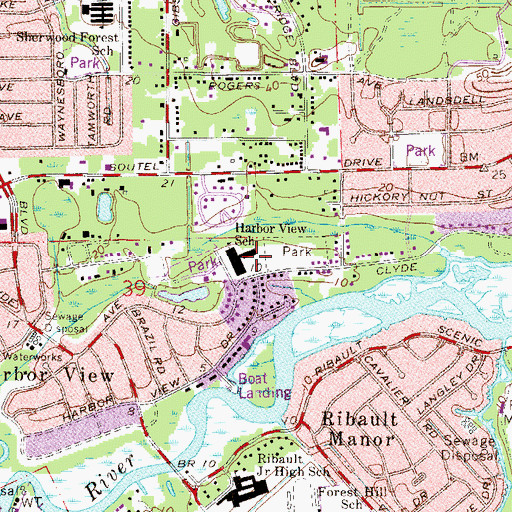 Topographic Map of Martin Luther King Junior FAME Academy, FL