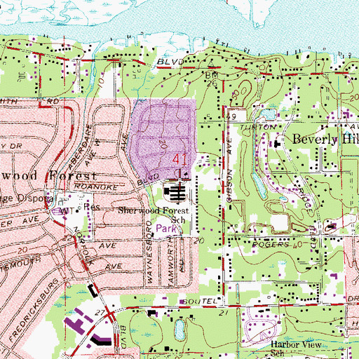 Topographic Map of Rutledge H Pearson Elementary School, FL