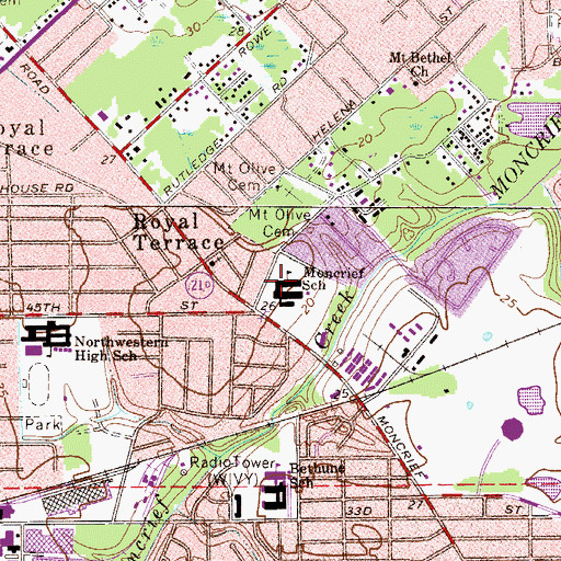 Topographic Map of Saint Clair Evans Academy, FL
