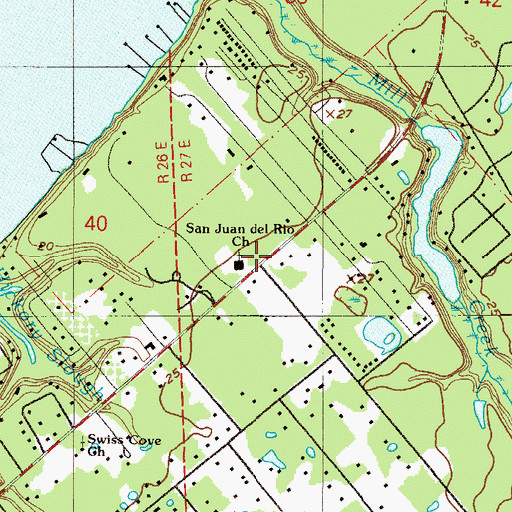 Topographic Map of San Juan Del Rio Catholic School, FL