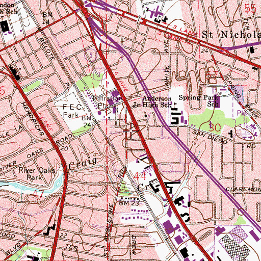 Topographic Map of Jerusalem Missionary Baptist Church Southside, FL