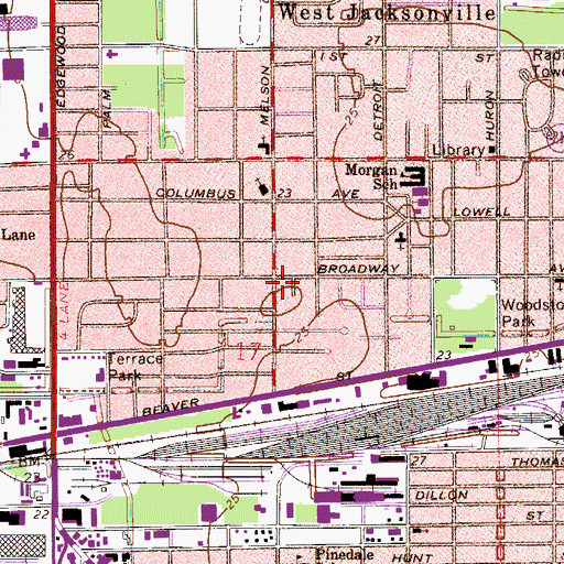 Topographic Map of Jesus Place Ministry, FL