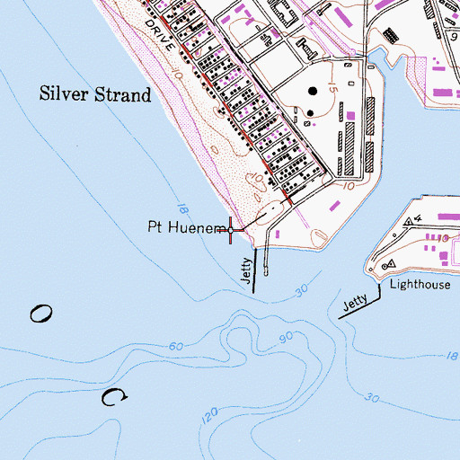 Topographic Map of Point Hueneme, CA