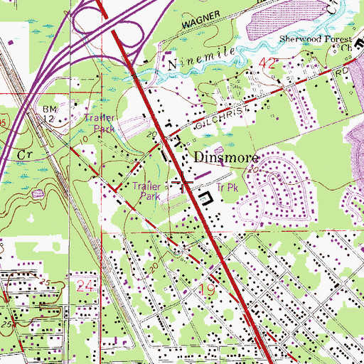 Topographic Map of Kingdom Baptist Church, FL