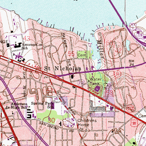 Topographic Map of Korean First Baptist Church, FL