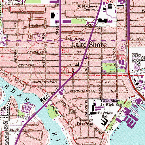 Topographic Map of Lake Shore Presbyterian Church, FL