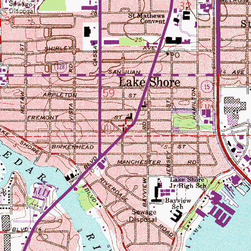 Topographic Map of Lake Shore United Methodist Church, FL