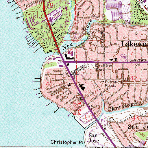 Topographic Map of Lakewood United Methodist Church, FL
