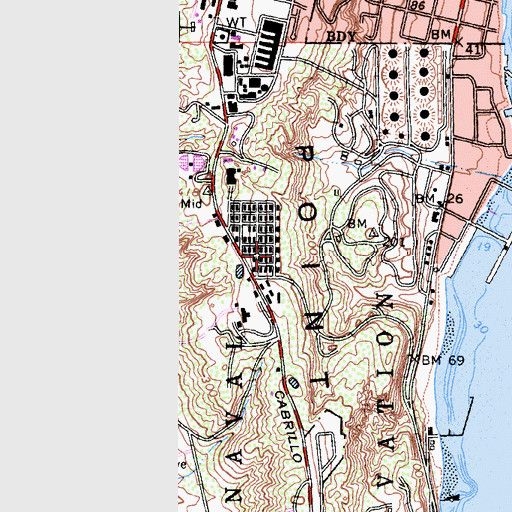 Topographic Map of Point Loma, CA
