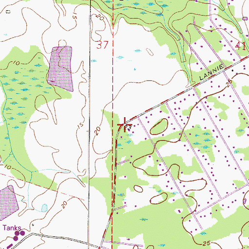 Topographic Map of Lannie Road Baptist Church, FL
