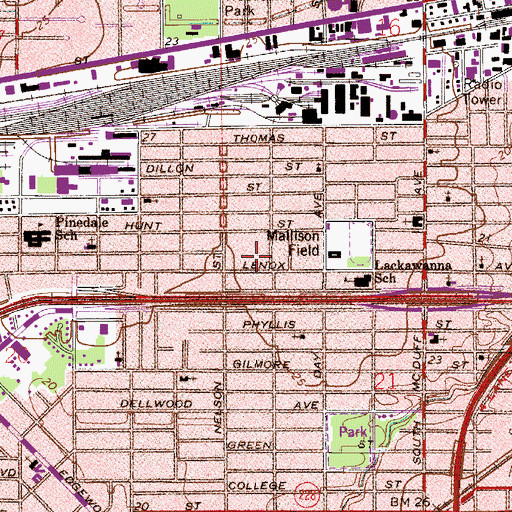 Topographic Map of Lenox Avenue Church of God, FL