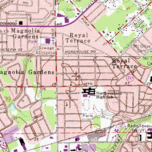 Topographic Map of Lewis Memorial African Methodist Episcopal Church, FL