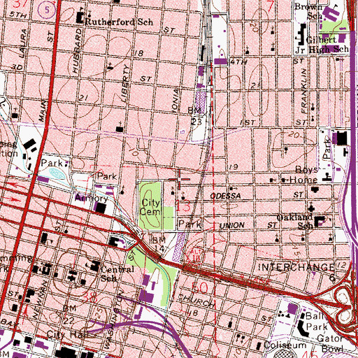 Topographic Map of Love Fellowship Christian Church, FL