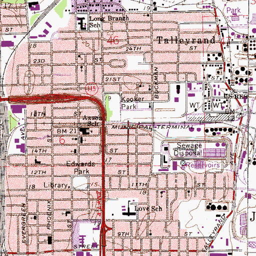 Topographic Map of Love of Christ Community Church, FL