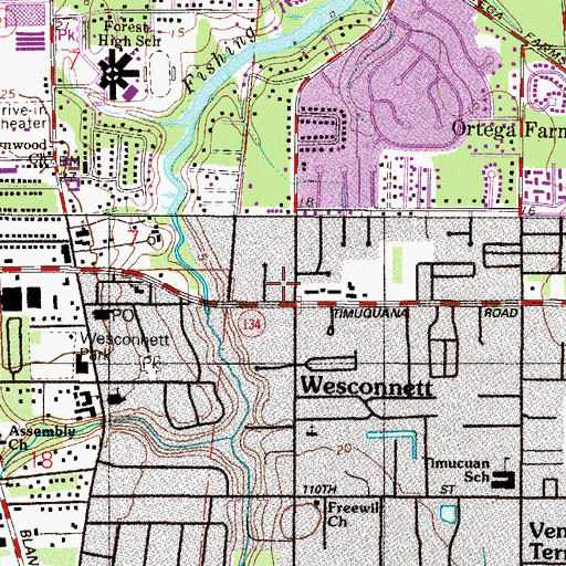 Topographic Map of Magnolia Chapel Church, FL