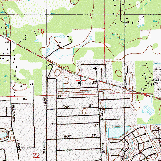 Topographic Map of Mandarin Worship Center, FL