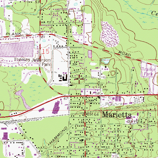 Topographic Map of Marietta Church of Christ, FL