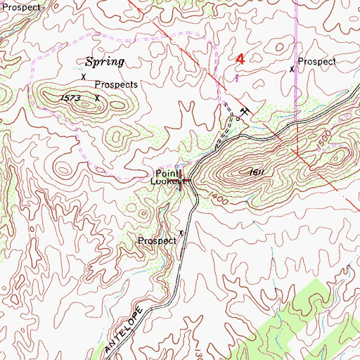 Topographic Map of Point Lookout, CA