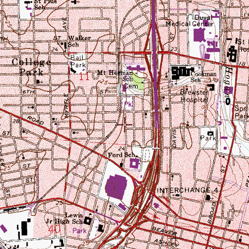 Topographic Map of Miracle Deliverance Temple, FL
