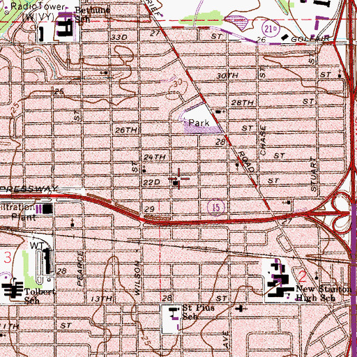 Topographic Map of Moncrief Missionary Baptist Church, FL