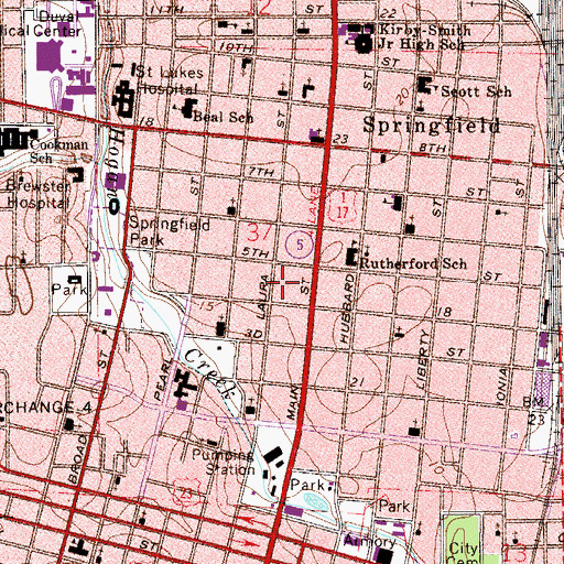 Topographic Map of Mount Charity Missionary Baptist Church, FL