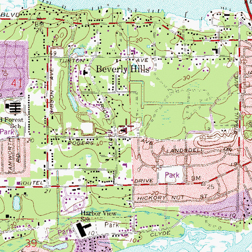 Topographic Map of Mount Lebanon Missionary Church, FL