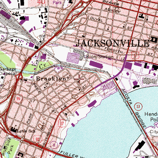 Topographic Map of Mount Moriah African Methodist Episcopal Church, FL