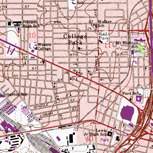 Topographic Map of Mount Vernon Baptist Church, FL