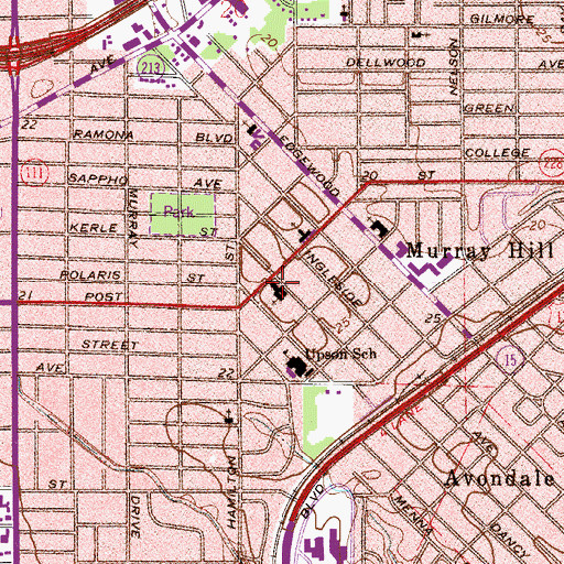Topographic Map of Murray Hill Baptist Church, FL