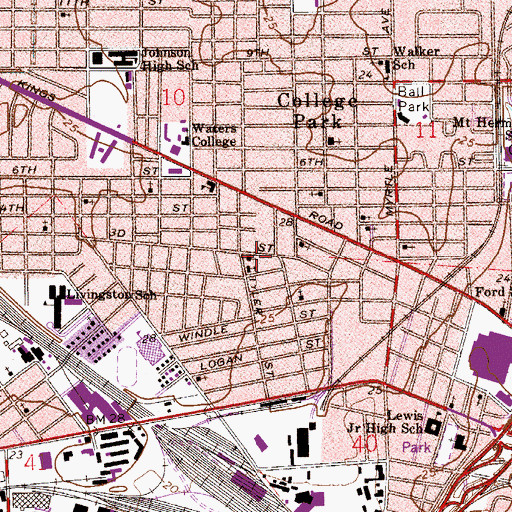 Topographic Map of New Bethel African Methodist Episcopal Church, FL