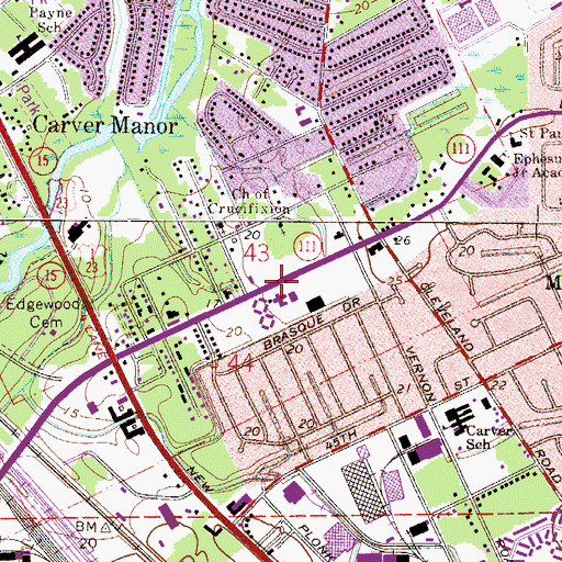 Topographic Map of New Dimensions Church of God by Faith, FL