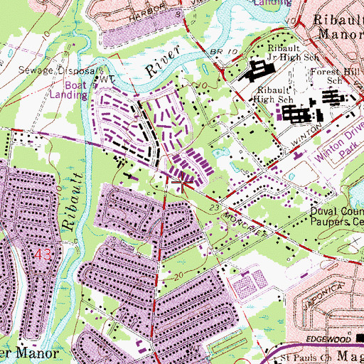 Topographic Map of New Light Christian Church, FL
